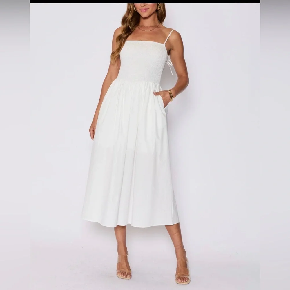Vici Classic White Midi Dress - Picture 1 of 5